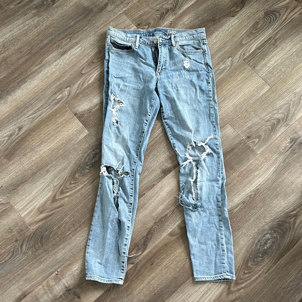 Gap 1969 destroyed straight leg jeans